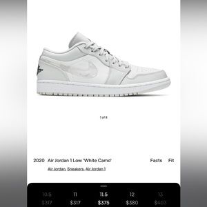 Nike 2020 Air Jordan 1 Low 'White Camo'